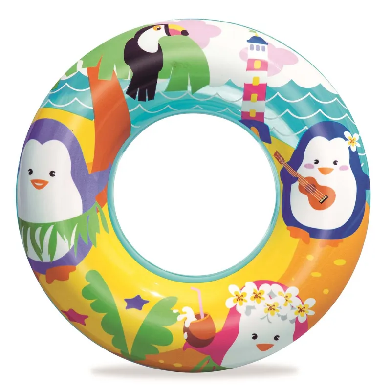 Bouée de natation colorée pour enfants, motif dauphin Bestway 36113, parfaite pour la plage