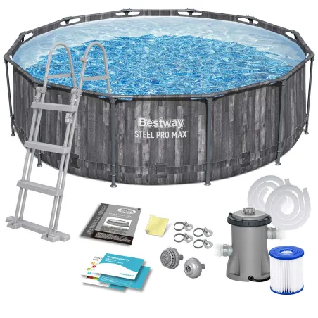 Piscine tubulaire 366 x 100 cm, parfaite pour le jardin, matériau PVC durable
