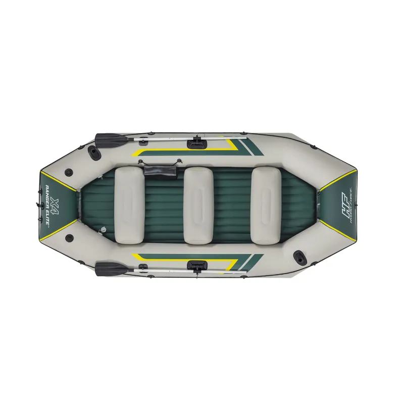 Bateau gonflable bleu parfait pour les sorties estivales sur l'eau