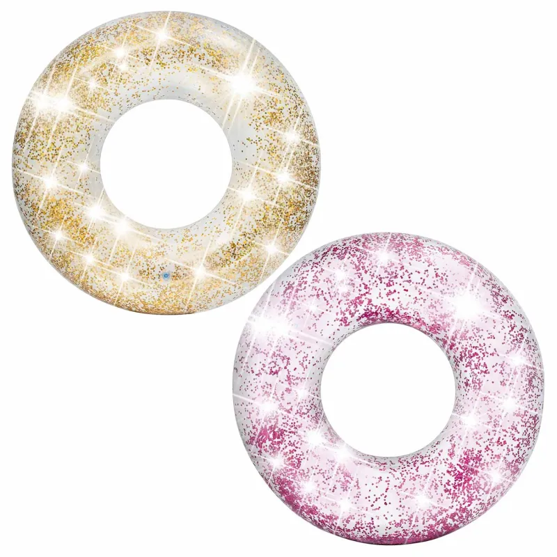 Bouée à paillettes rose INTEX 56274 parfaite pour les enfants à la plage