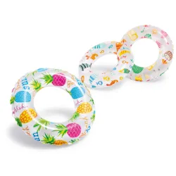 Bouée de 51 cm à trois motifs, accessoire coloré pour la piscine