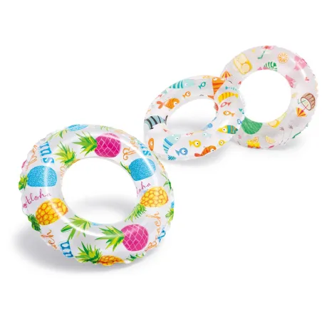Bouée de 51 cm à trois motifs, accessoire coloré pour la piscine