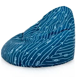 Pouf avec Dossier XXL Drop - Tissu Imprimé Premium