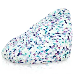 Pouf avec Dossier XXL Drop - Tissu Imprimé Premium