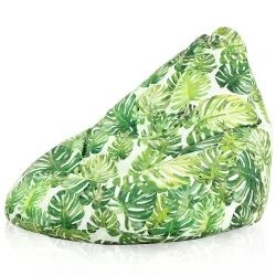 Pouf avec Dossier XXL Drop - Tissu Imprimé Premium