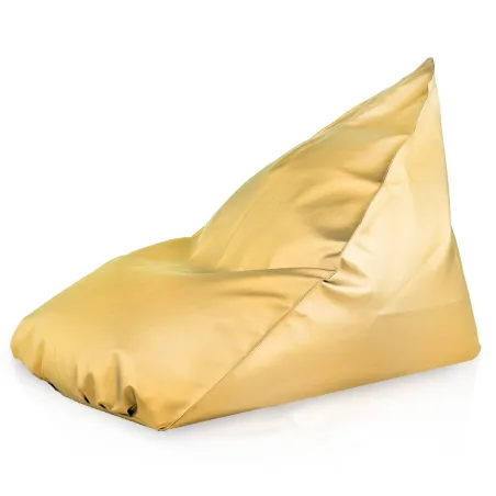 Pouf Poire en simili-cuir doré, confortable et élégant pour intérieur
