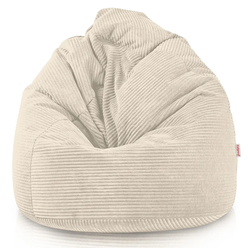 Grand pouf poire en velours côtelé pour ados et adultes