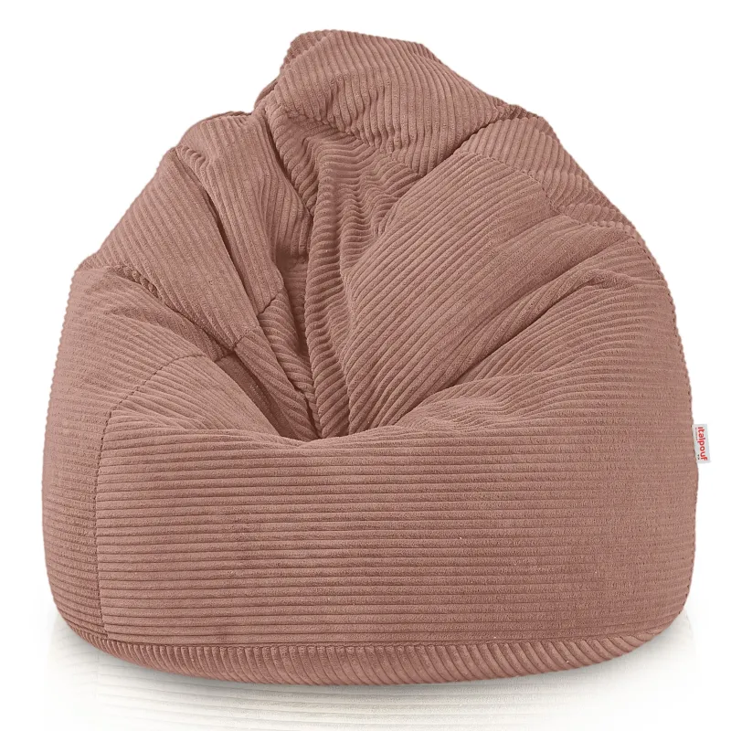 Grand pouf poire en velours côtelé pour ados et adultes