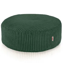 Pouf Repose-pieds Rond - Velours Côtelé Soft