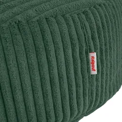 Pouf repose-pieds rond et assise d'appoint en velours côtelé