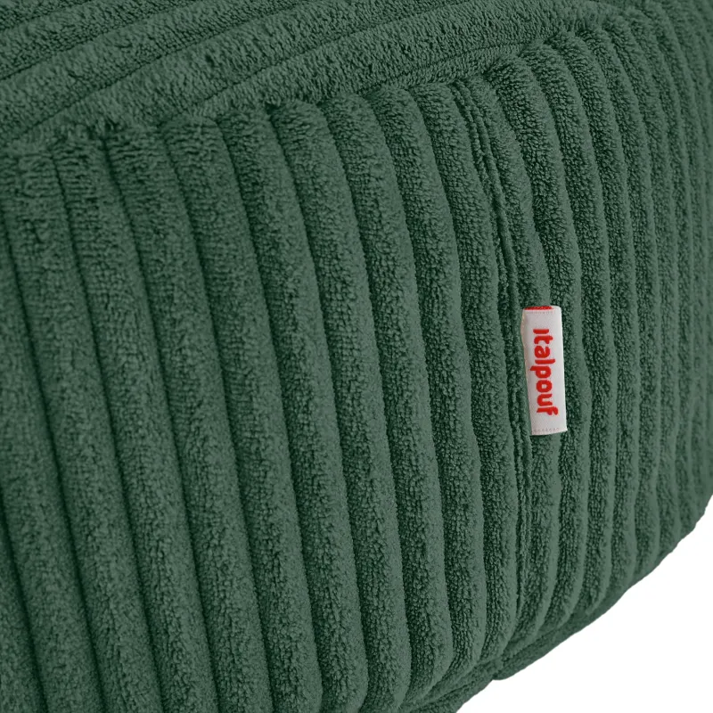 Pouf repose-pieds rond et assise d'appoint en velours côtelé