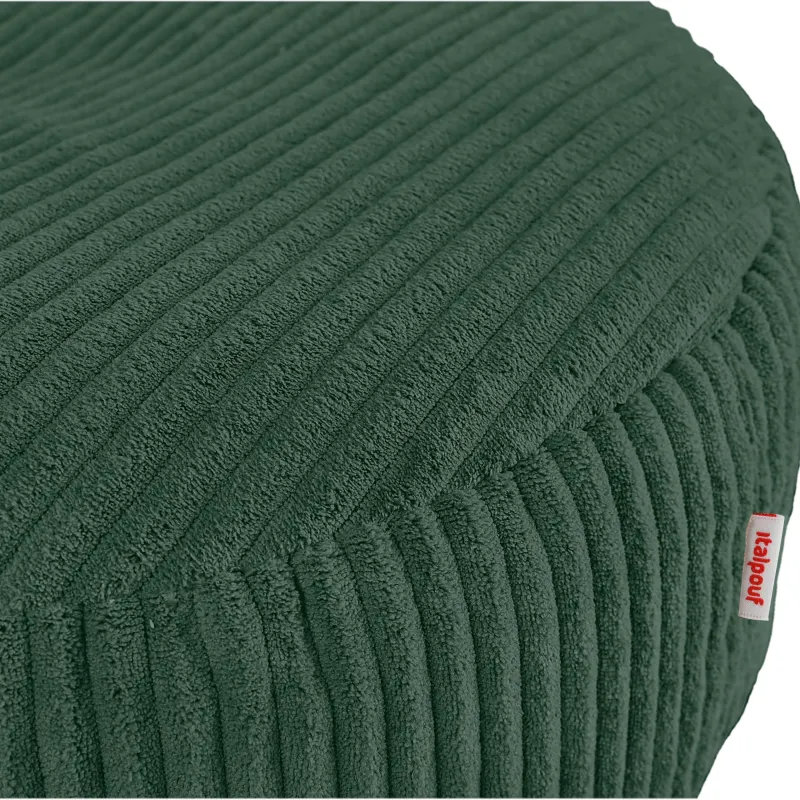Pouf repose-pieds rond et assise d'appoint en velours côtelé