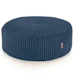 Pouf Repose-pieds Rond - Velours Côtelé Soft
