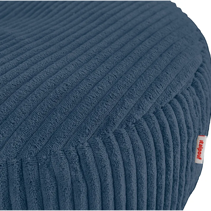 Pouf repose-pieds rond et assise d'appoint en velours côtelé