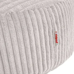 Pouf repose-pieds rond et assise d'appoint en velours côtelé