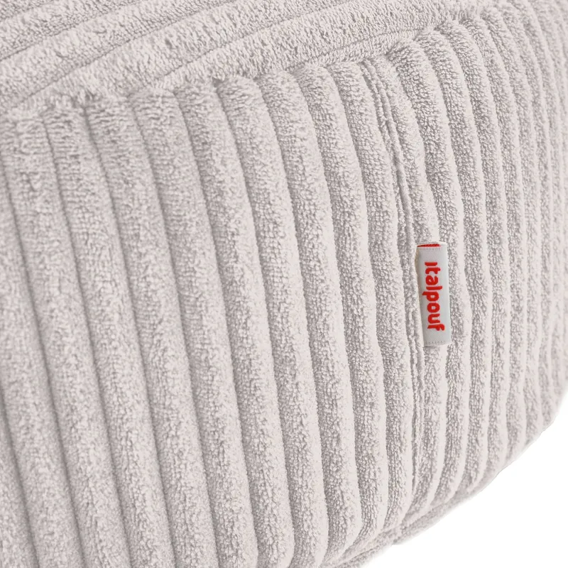 Pouf repose-pieds rond et assise d'appoint en velours côtelé