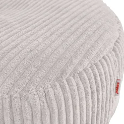 Pouf repose-pieds rond et assise d'appoint en velours côtelé