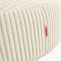 Pouf repose-pieds rond et assise d'appoint en velours côtelé
