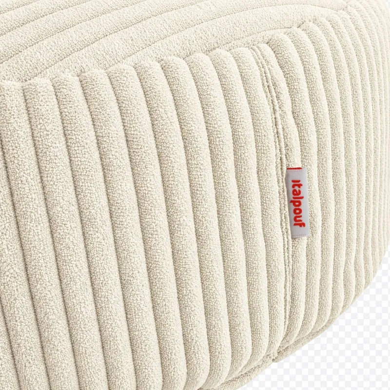 Pouf repose-pieds rond et assise d'appoint en velours côtelé
