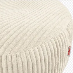Pouf repose-pieds rond et assise d'appoint en velours côtelé