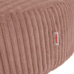 Pouf repose-pieds rond et assise d'appoint en velours côtelé