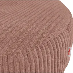 Pouf repose-pieds rond et assise d'appoint en velours côtelé