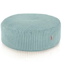 Pouf Repose-pieds Rond - Velours Côtelé Soft