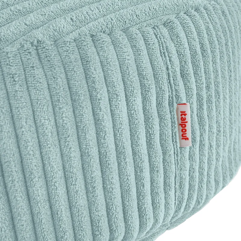 Pouf repose-pieds rond et assise d'appoint en velours côtelé