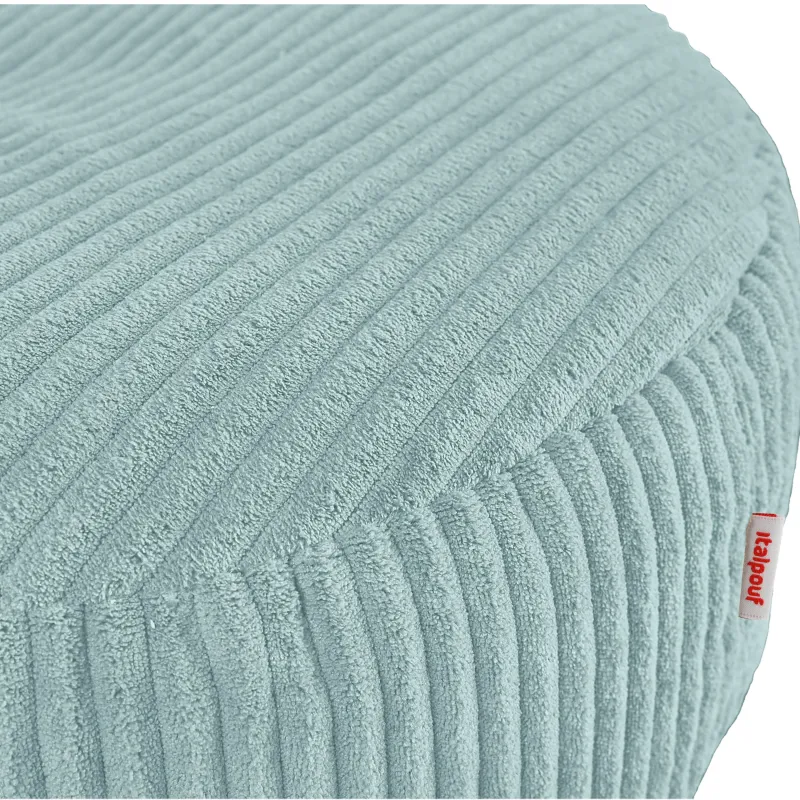 Pouf repose-pieds rond et assise d'appoint en velours côtelé