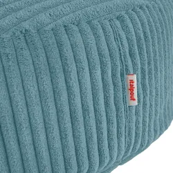 Pouf repose-pieds rond et assise d'appoint en velours côtelé