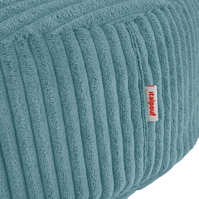 Pouf repose-pieds rond et assise d'appoint en velours côtelé