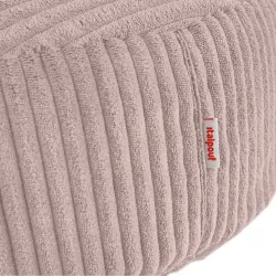 Pouf repose-pieds rond et assise d'appoint en velours côtelé