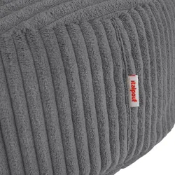 Pouf repose-pieds rond et assise d'appoint en velours côtelé