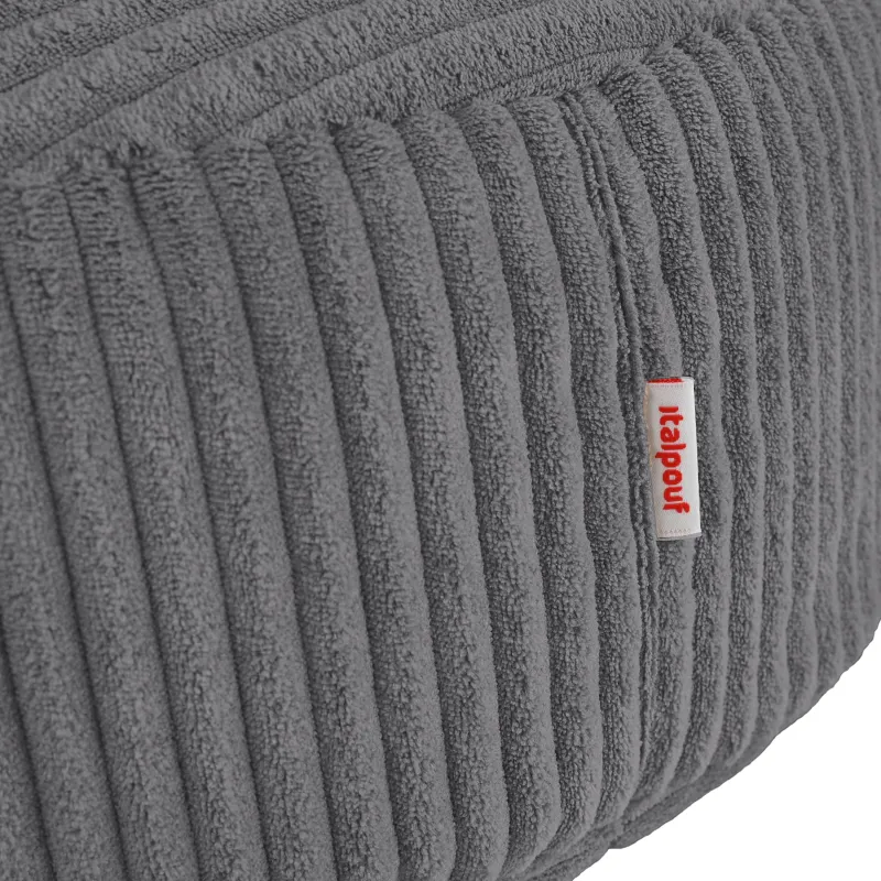 Pouf repose-pieds rond et assise d'appoint en velours côtelé