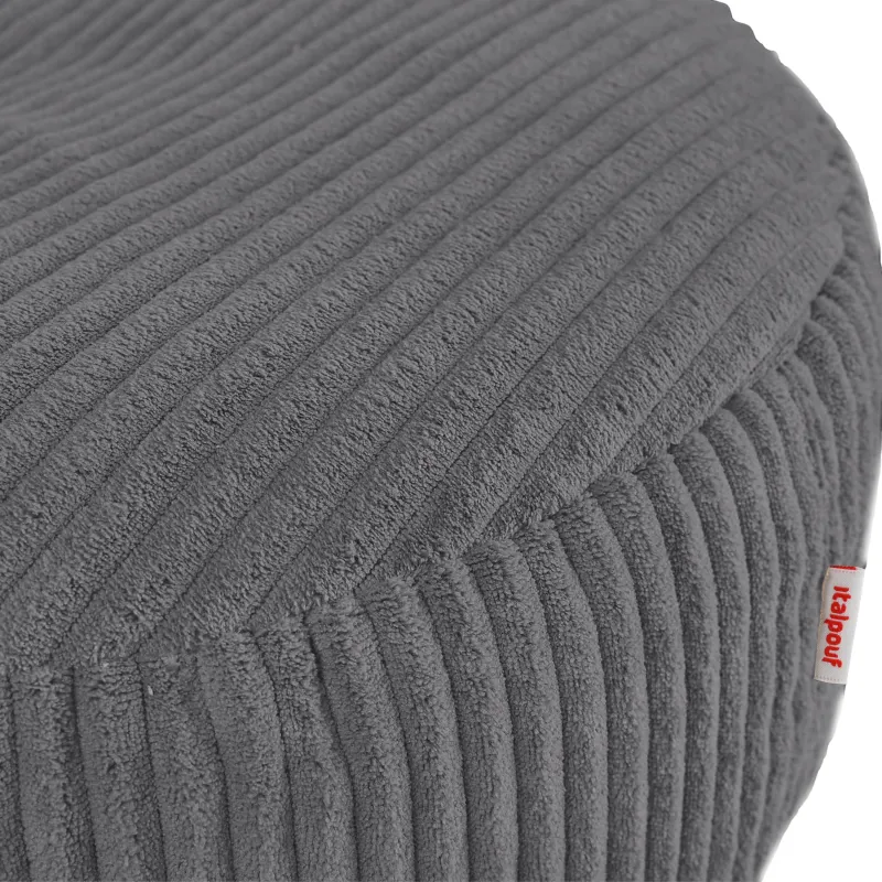 Pouf repose-pieds rond et assise d'appoint en velours côtelé