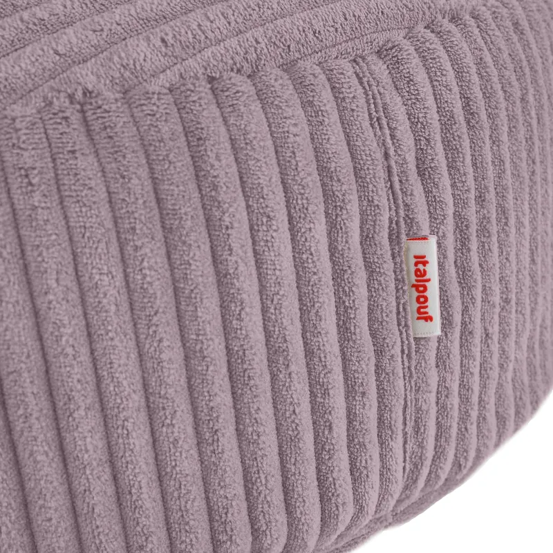Pouf repose-pieds rond et assise d'appoint en velours côtelé