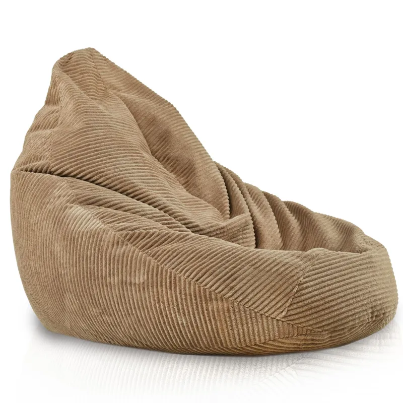 Pouf poire avec dossier pour adultes en velours XXL