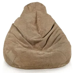 Pouf poire avec dossier pour adultes en velours XXL