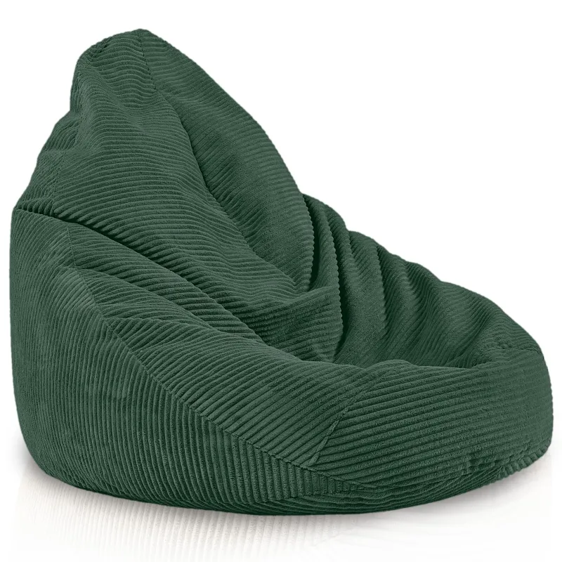 Pouf poire avec dossier pour adultes en velours XXL