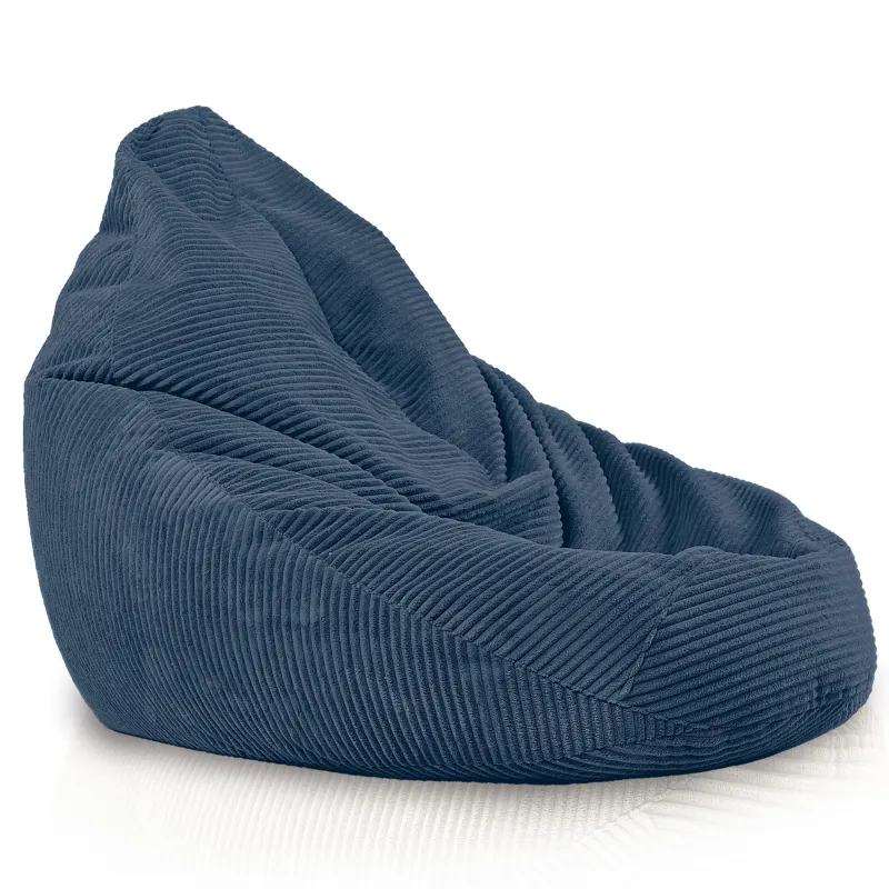 Pouf poire avec dossier pour adultes en velours XXL