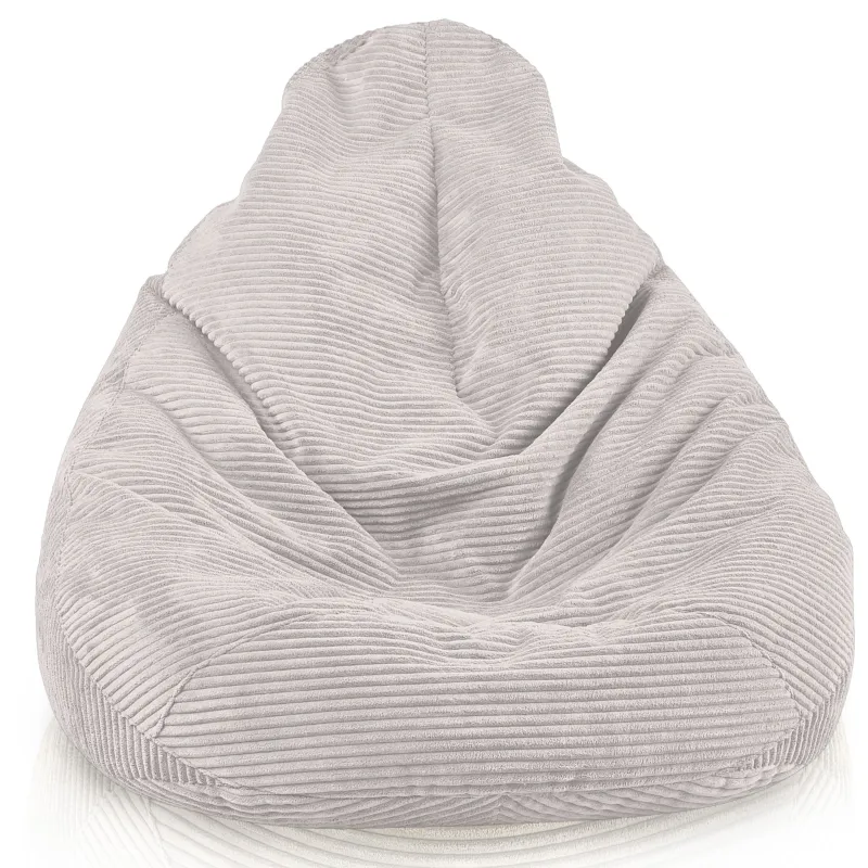 Pouf poire avec dossier pour adultes en velours XXL