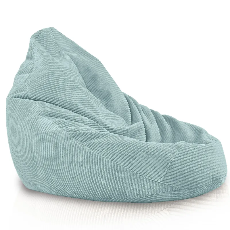 Pouf poire avec dossier pour adultes en velours XXL