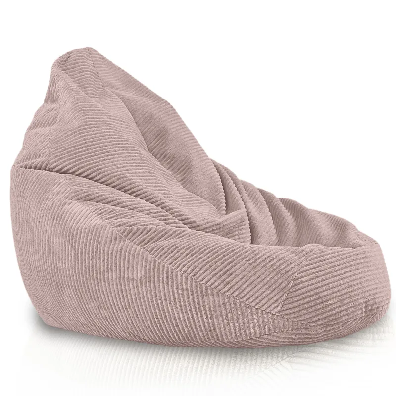 Pouf poire avec dossier pour adultes en velours XXL