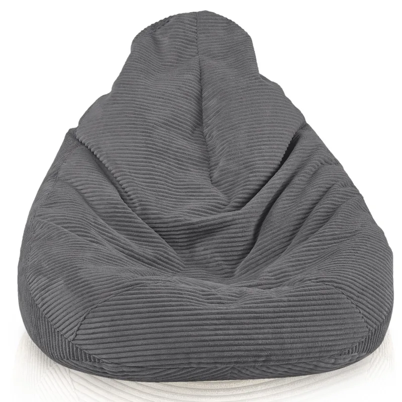 Pouf poire avec dossier pour adultes en velours XXL
