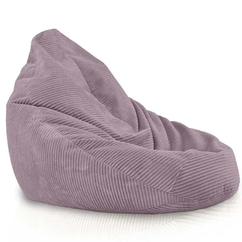 Pouf poire avec dossier pour adultes en velours XXL
