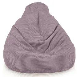 Pouf poire avec dossier pour adultes en velours XXL