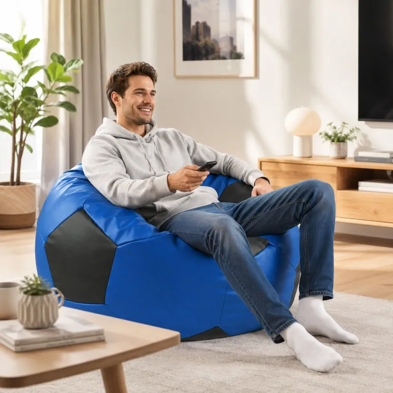 Pouf Fauteuil Football XXL - Simili Cuir Premium
