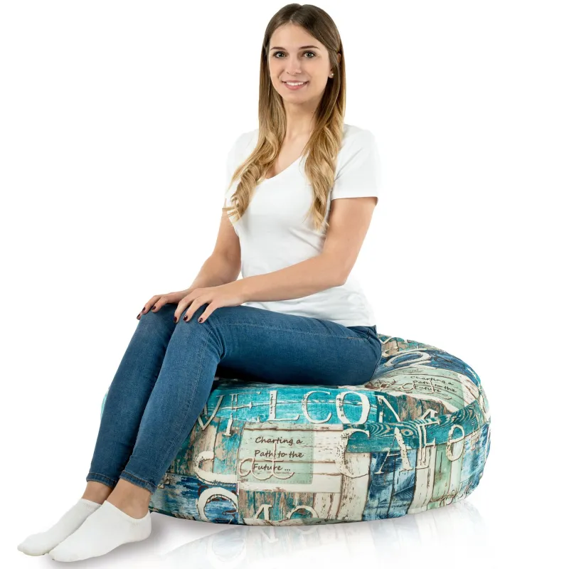 Coussin Rond Monaco 90 cm Tissu Imprimé | Italpouf
