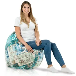 Coussin Rond Monaco 90 cm Tissu Imprimé | Italpouf