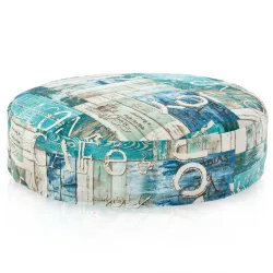 Coussin Pouf Rond Monaco - Tissu Imprimé Premium